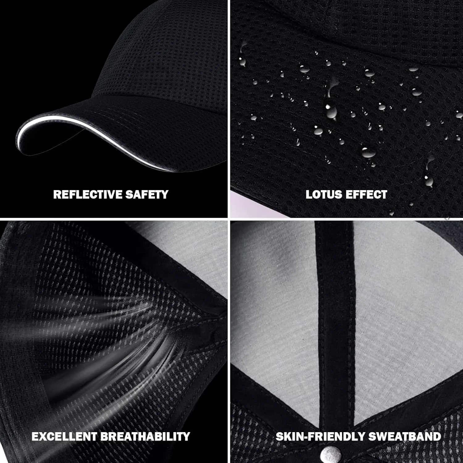 Criss Cross High Ponytail Baseball Cap for Women Lightweight Mesh Running Hat with Reflective Trim, Adjustable Fit for Sports
