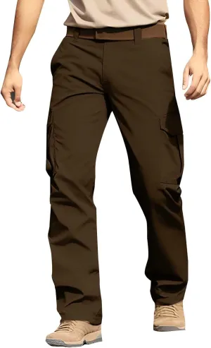 CRNTCEM Men's Hiking Cargo Pants Waterproof Quick-Dry Fishing Work Outdoor Pants Lightweight Water Resistant Ripstop Pants