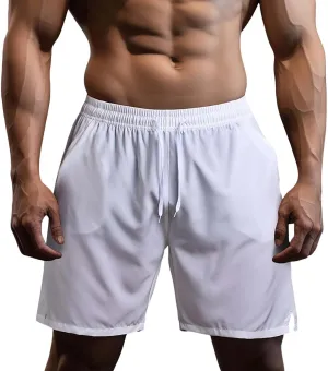 CRNTCEM Men's Quick Dry Athletic Running Shorts Lightweight Workout Bodybuilding Gym Training Elastic Wasit Sport Golf Short