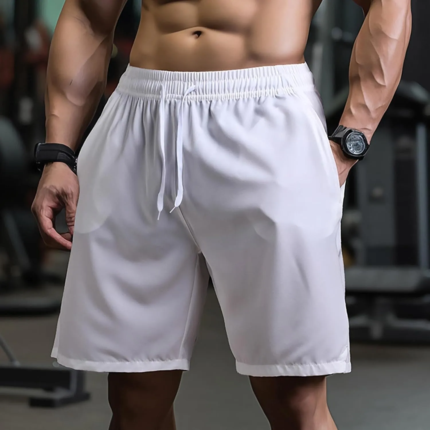 CRNTCEM Men's Quick Dry Athletic Running Shorts Lightweight Workout Bodybuilding Gym Training Elastic Wasit Sport Golf Short