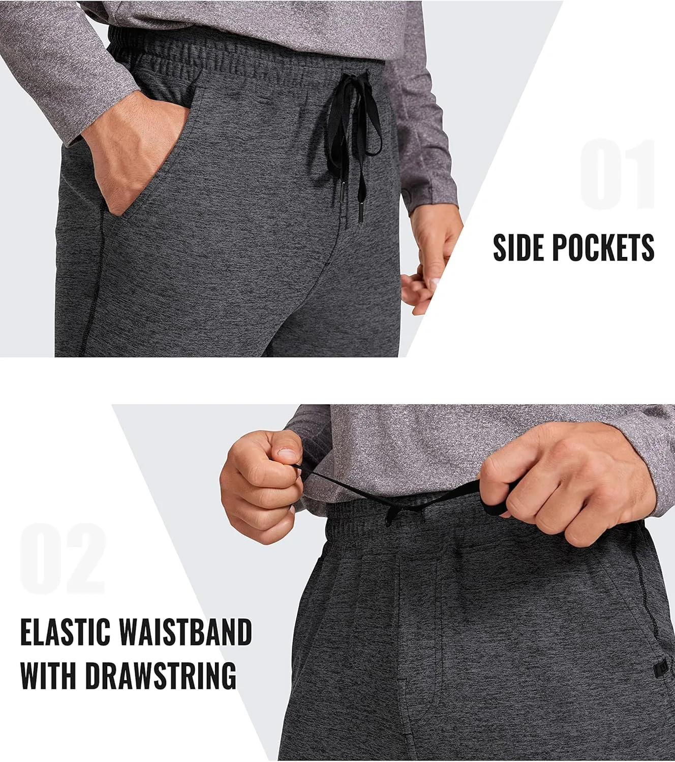 CRZ YOGA Mens Comfy Lounge Pants 30" - Super-Soft Open Bottom Yoga Casual Pajama Pants Athletic Sweatpants with Pockets
