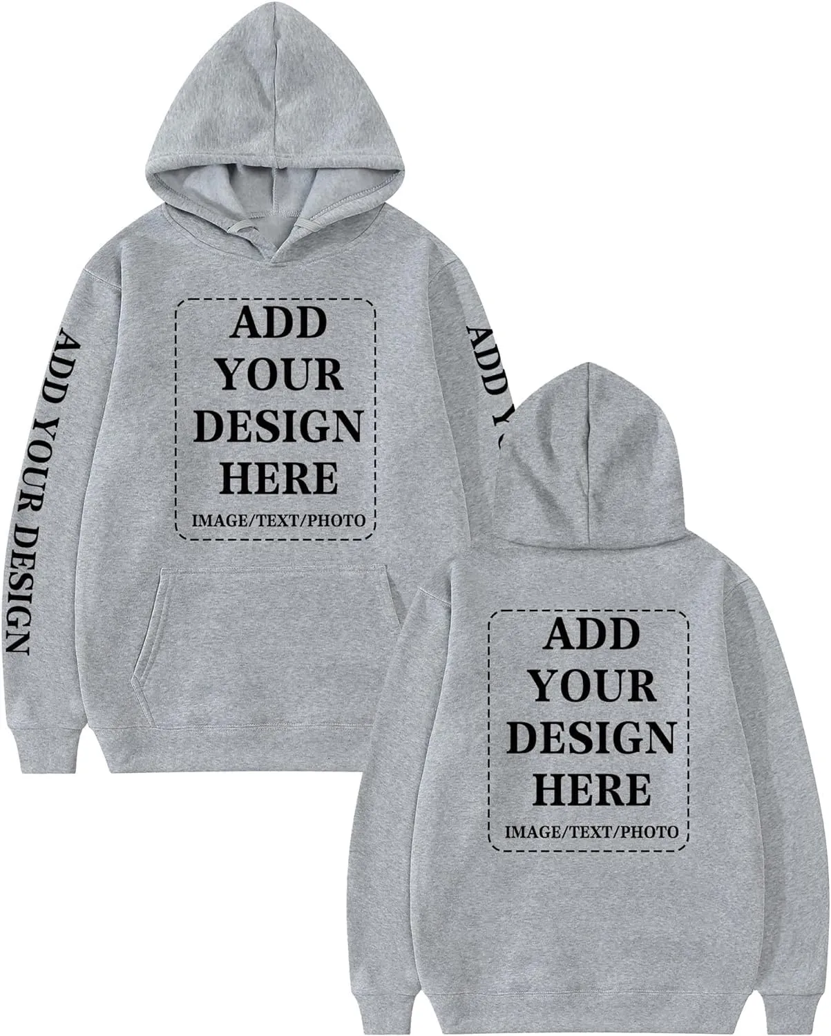 Custom Hoodie for Men Women Design Your Own Personalized Image Text Logo Fleece Sweatshirt