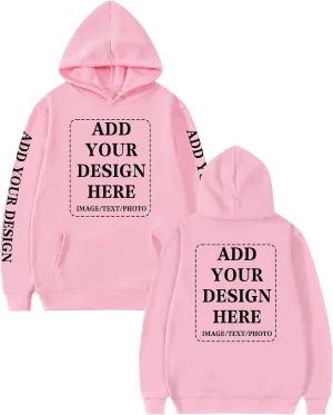 Custom Hoodie for Men Women Design Your Own Personalized Image Text Logo Fleece Sweatshirt