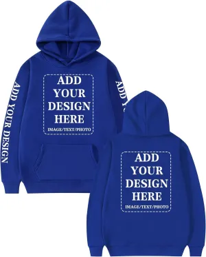 Custom Hoodie for Men Women Design Your Own Personalized Image Text Logo Fleece Sweatshirt