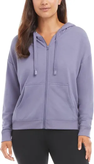 Danskin Women's Zip Front Hoodie with Ruched Back