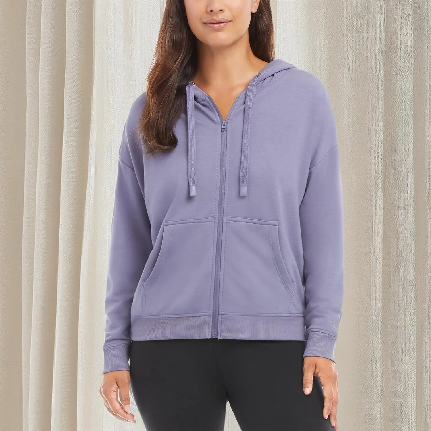 Danskin Women's Zip Front Hoodie with Ruched Back