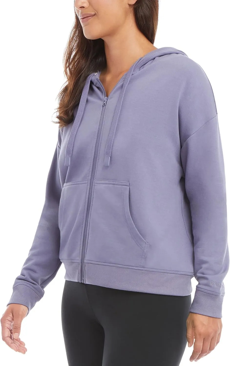 Danskin Women's Zip Front Hoodie with Ruched Back