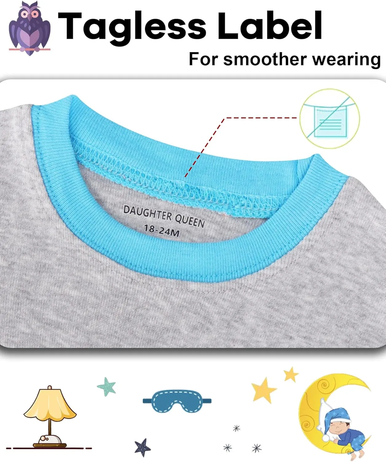 DAUGHTER QUEEN Boys Pajamas 4 Pieces Short Set 100% Cotton Sleepwear Size 18 Months-12 Years
