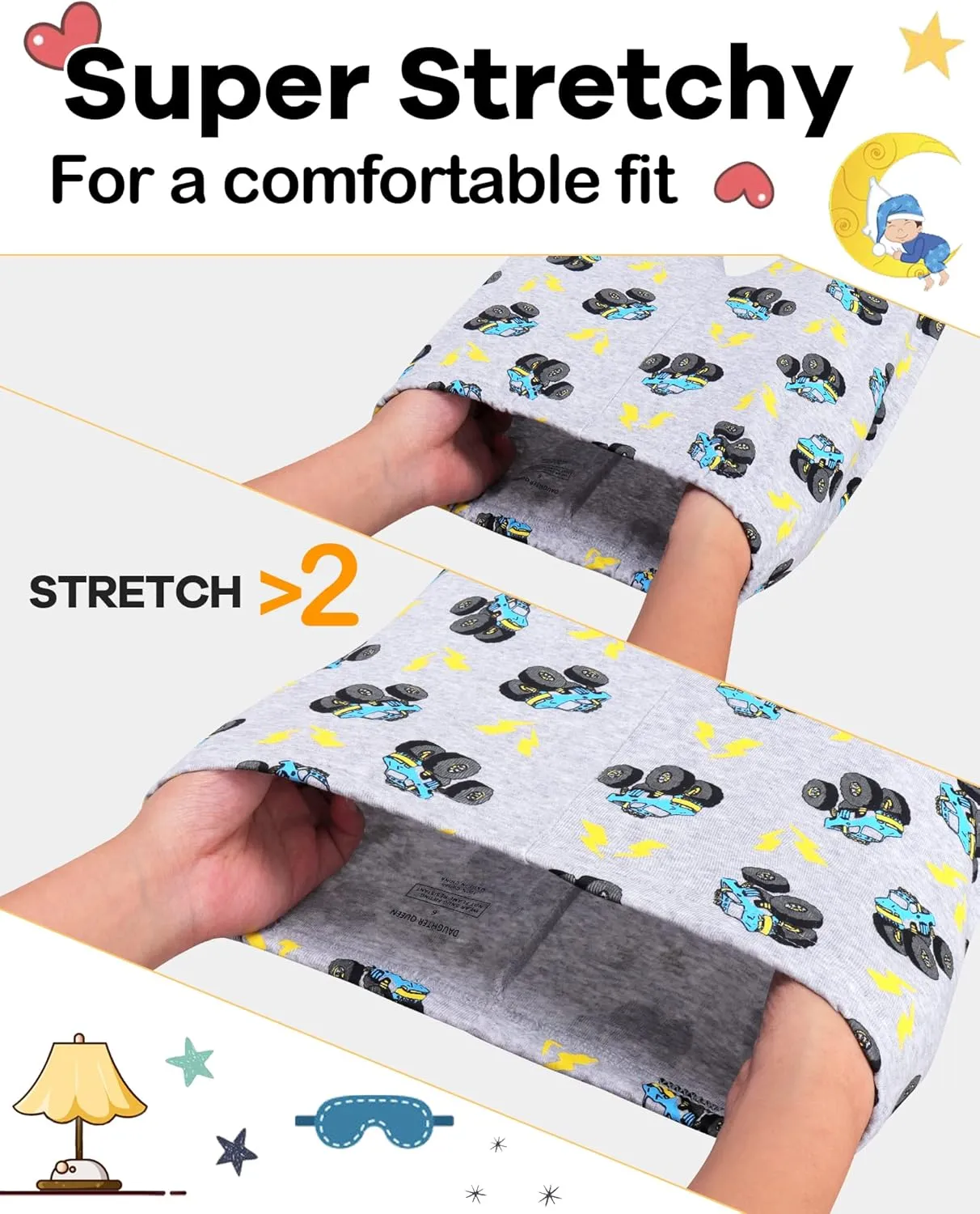 DAUGHTER QUEEN Boys Pajamas 4 Pieces Short Set 100% Cotton Sleepwear Size 18 Months-12 Years