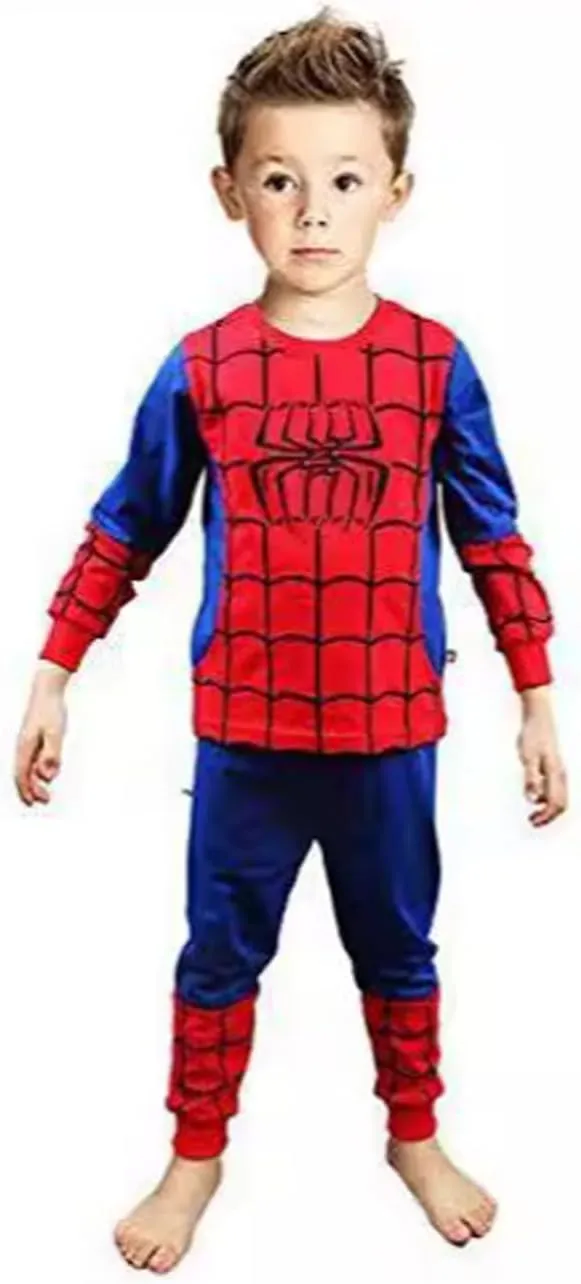 D.O.T Boys Superhero Pajamas 2 Piece Toddler Kids Long Sleeve Top and Pants Snug Fit Pjs Sets Cotton Sleepwear 2-7T