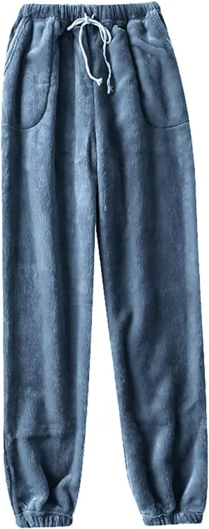Fall Fashion for Women 2024 Trendy Women's Fleece Pajama Pants Comfy Warm Lounge Long Sleepwear Velvet Home Pants