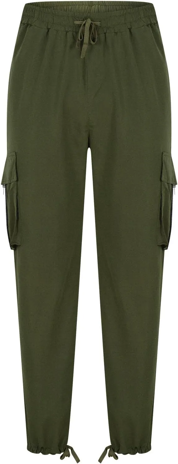 Finelylove Mens Wild Cargo Pants Lightweight Casual Hiking Pants Joggers Loose Fit Straight Workout Cargo Sweatpants