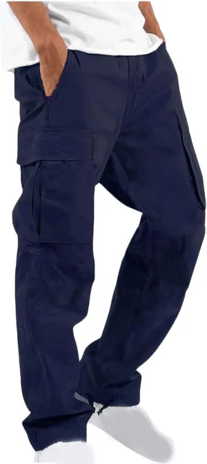Finelylove Mens Wild Cargo Pants Lightweight Casual Hiking Pants Joggers Loose Fit Straight Workout Cargo Sweatpants