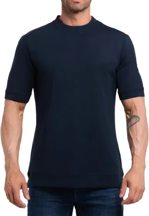 Fioboc Shirts for Men Modal Blend Short Sleeve Tee Slim Fit Solid Top S-4XL