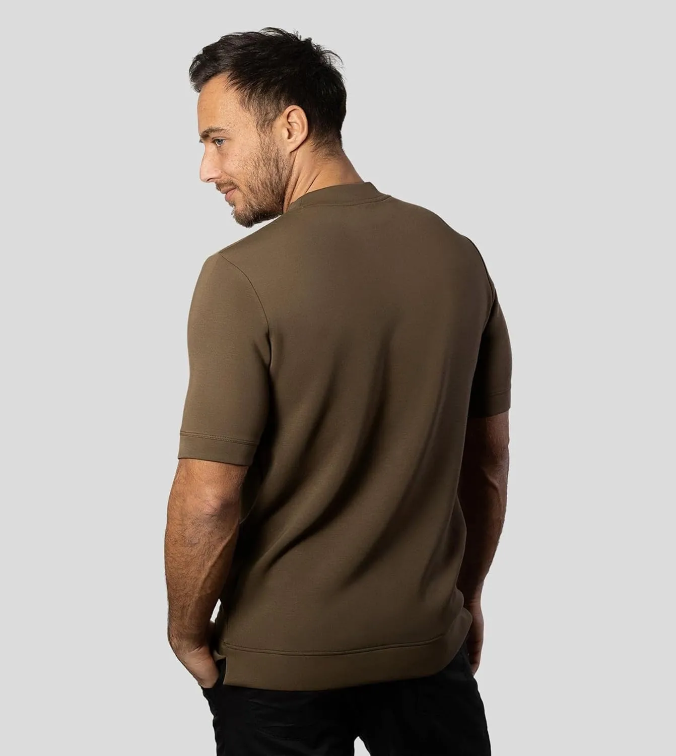 Fioboc Shirts for Men Modal Blend Short Sleeve Tee Slim Fit Solid Top S-4XL