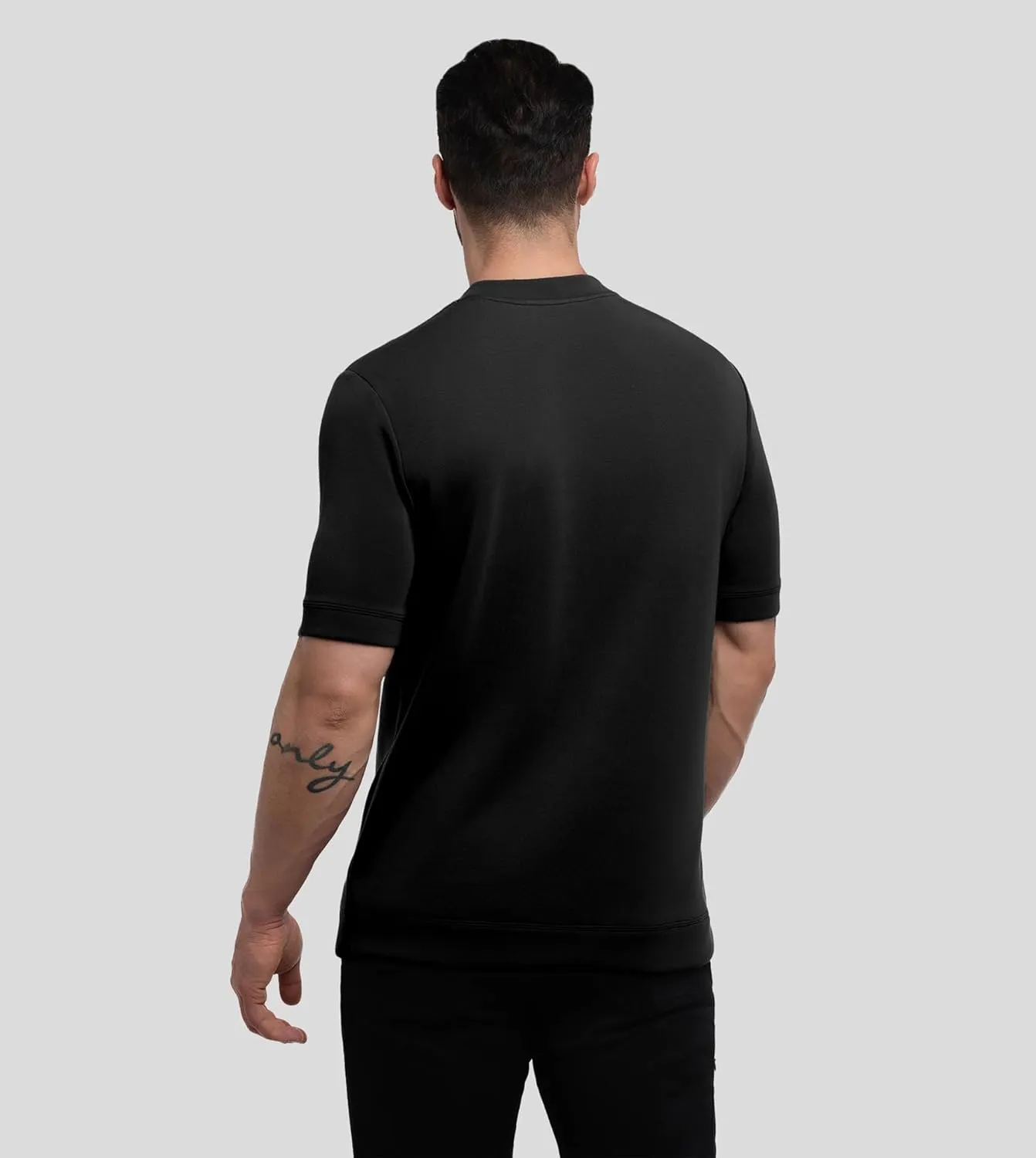 Fioboc Shirts for Men Modal Blend Short Sleeve Tee Slim Fit Solid Top S-4XL