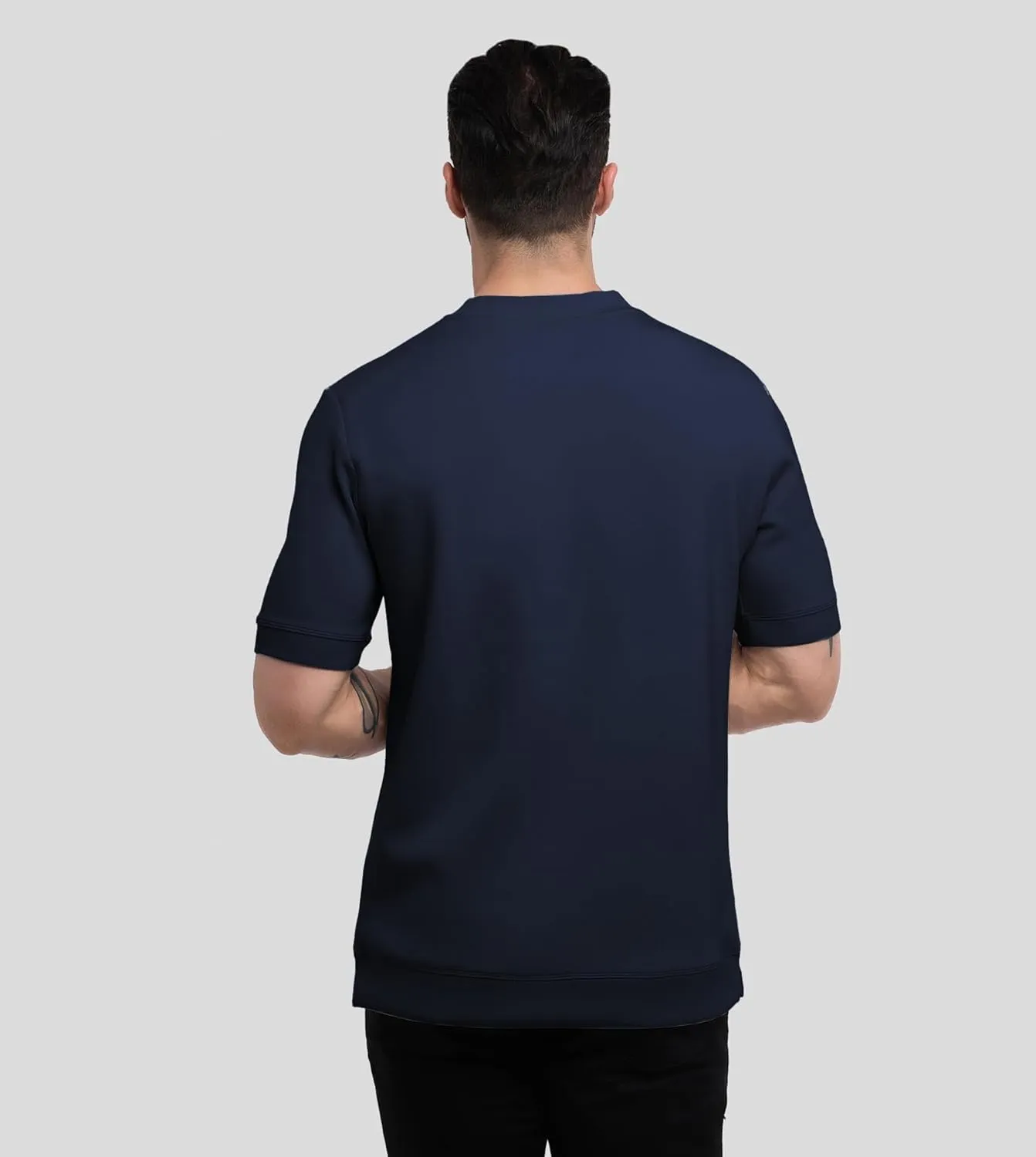 Fioboc Shirts for Men Modal Blend Short Sleeve Tee Slim Fit Solid Top S-4XL