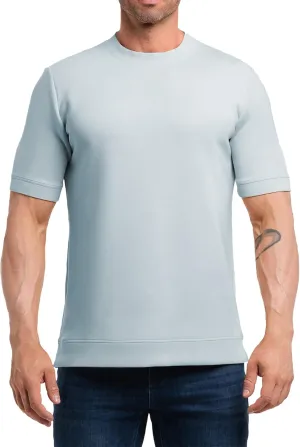 Fioboc Shirts for Men Modal Blend Short Sleeve Tee Slim Fit Solid Top S-4XL