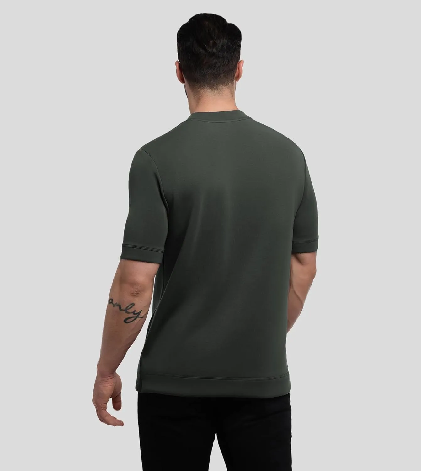 Fioboc Shirts for Men Modal Blend Short Sleeve Tee Slim Fit Solid Top S-4XL