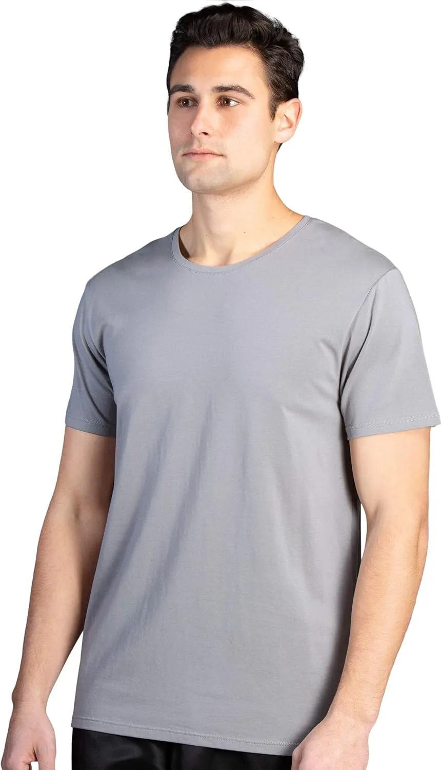Fishers Finery Men's Classic Crew Neck Comfort Soft Keep Tucked Undershirt - Breathable Cotton Modal Blend T-Shirt