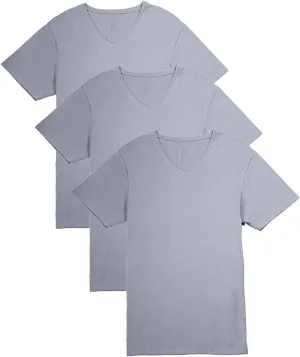 Fishers Finery Men's Classic V-Neck Comfort Soft Keep Tucked Undershirt - Breathable Cotton Modal Blend T-Shirt