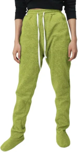 Fleece Footed Pajamas for Women Winter Soft Warm Elastic Waist Casual Sweatpants Loose Loungewear Trousers with Feet