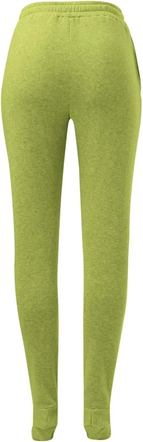 Fleece Footed Pajamas for Women Winter Soft Warm Elastic Waist Casual Sweatpants Loose Loungewear Trousers with Feet
