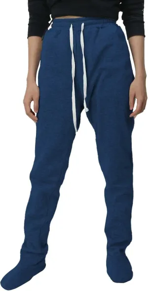 Fleece Lined Pajamas Pants for Women Soft Thermal Elastic Waist Joggers Sweatpant Baggy Loungewear Trousers with Feet