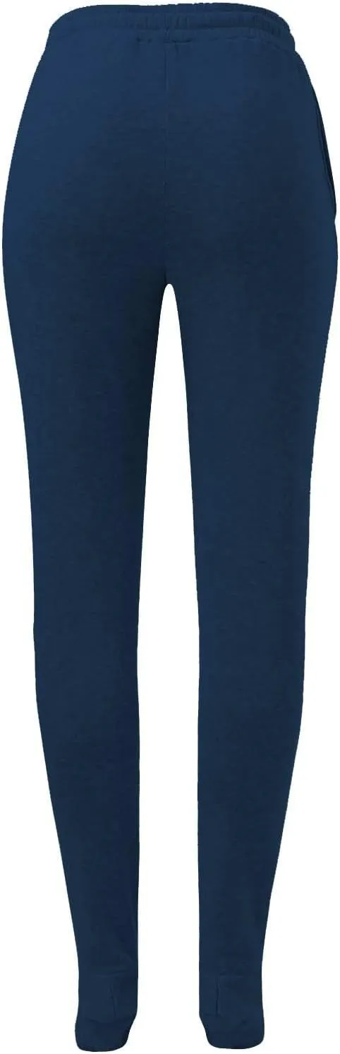Fleece Lined Pajamas Pants for Women Soft Thermal Elastic Waist Joggers Sweatpant Baggy Loungewear Trousers with Feet