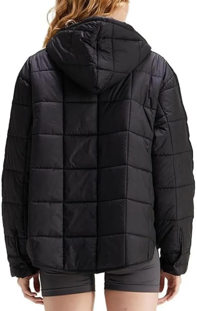 FMCHICO Women's Pullover Puffer Jacket Packable Hooded Oversize Winter Coat Tops