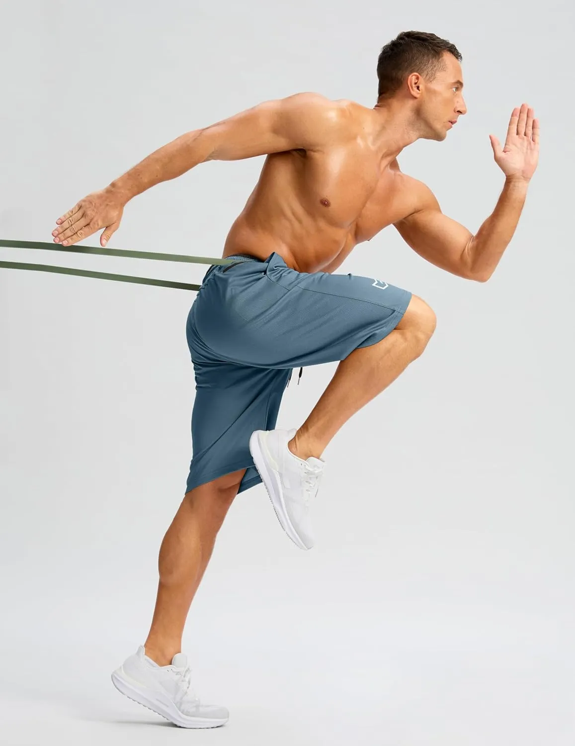 G Gradual Men's Long Basketball Shorts with Zipper Pocket 11'' Quick Dry Gym Shorts Lightweight Mesh Athletic Shorts for Men