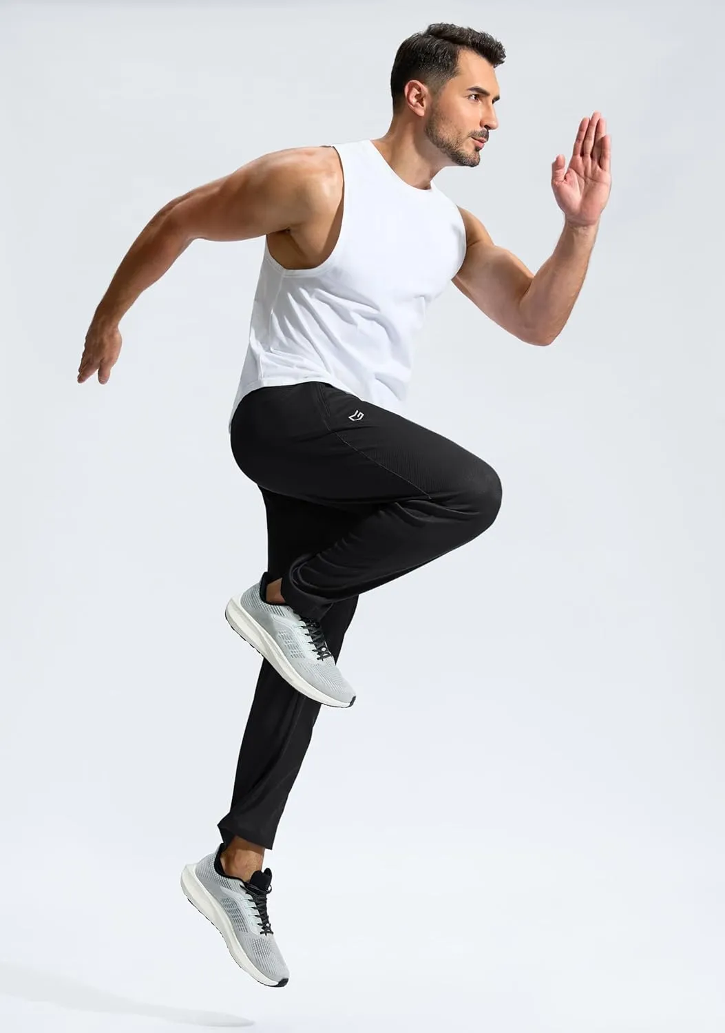 G Gradual Men's Sweatpants with Zipper Pockets Lightweight Mesh Athletic Pants for Men Open Bottom Workout Gym Running