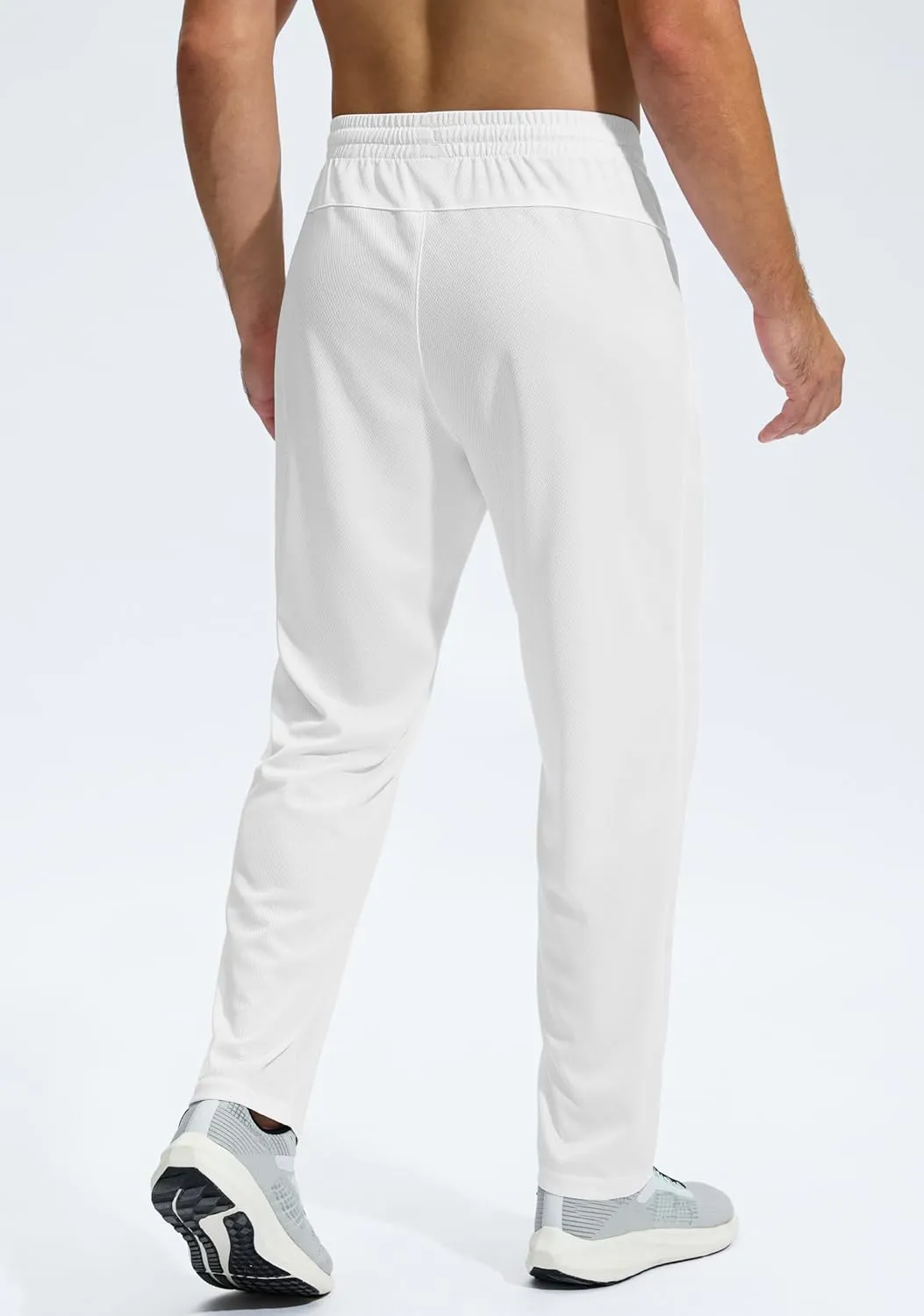 G Gradual Men's Sweatpants with Zipper Pockets Lightweight Mesh Athletic Pants for Men Open Bottom Workout Gym Running