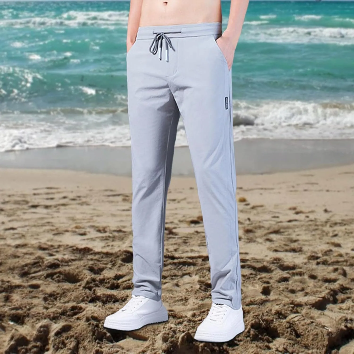 Glidepants for Men, Unisex Quick Dry Pull-On Stretch Pants, Glide Pants Mens, Solid Color Slim Fit Lightweight Pants