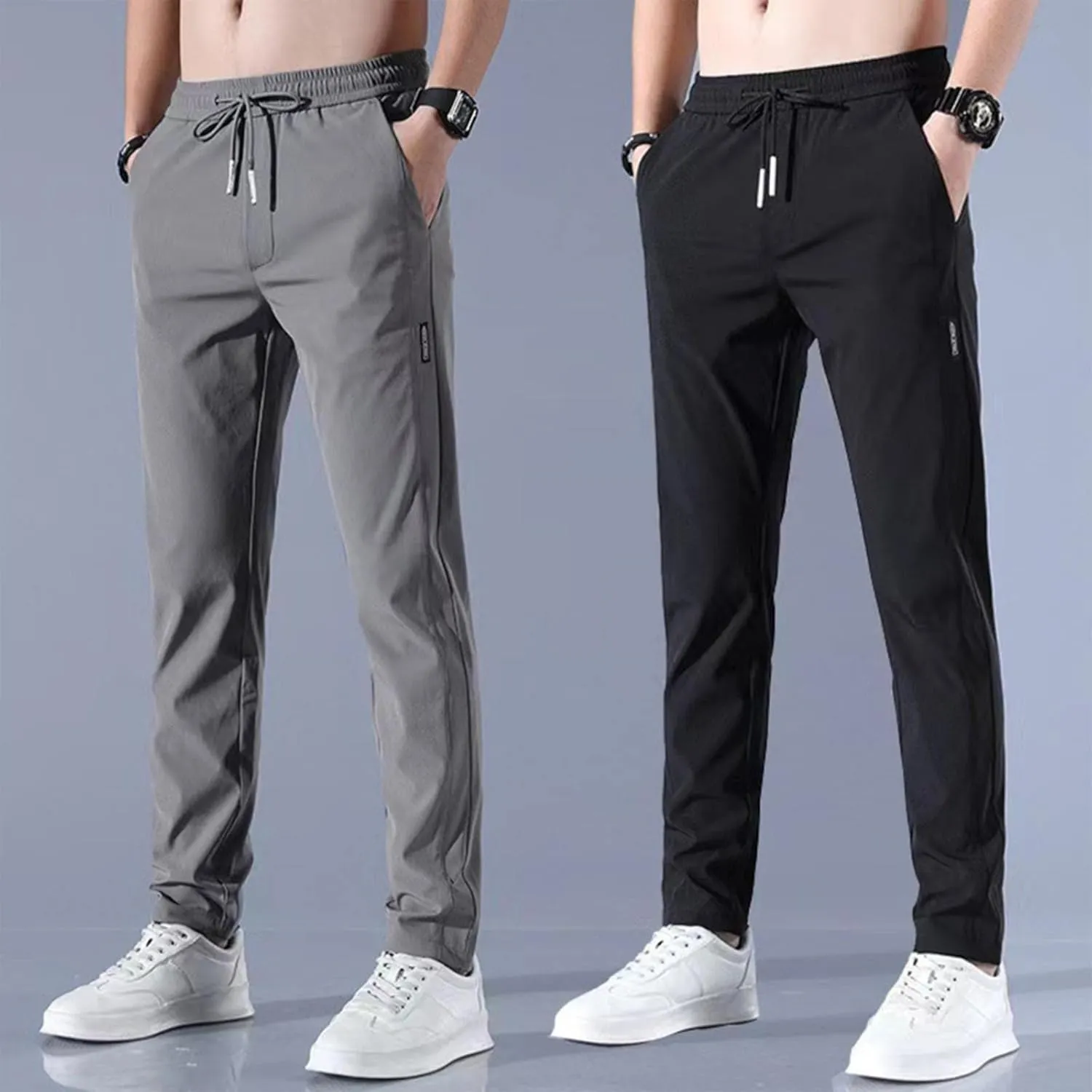 Glidepants for Men, Unisex Quick Dry Pull-On Stretch Pants, Glide Pants Mens, Solid Color Slim Fit Lightweight Pants
