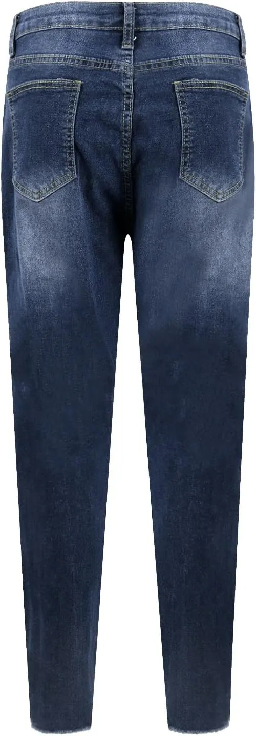 Gumipy Womens Skinny Jeans High Waisted Stretchy Ripped Jeans Trendy Tummy Control Jeggings Butt Lifting Distressed Jeans