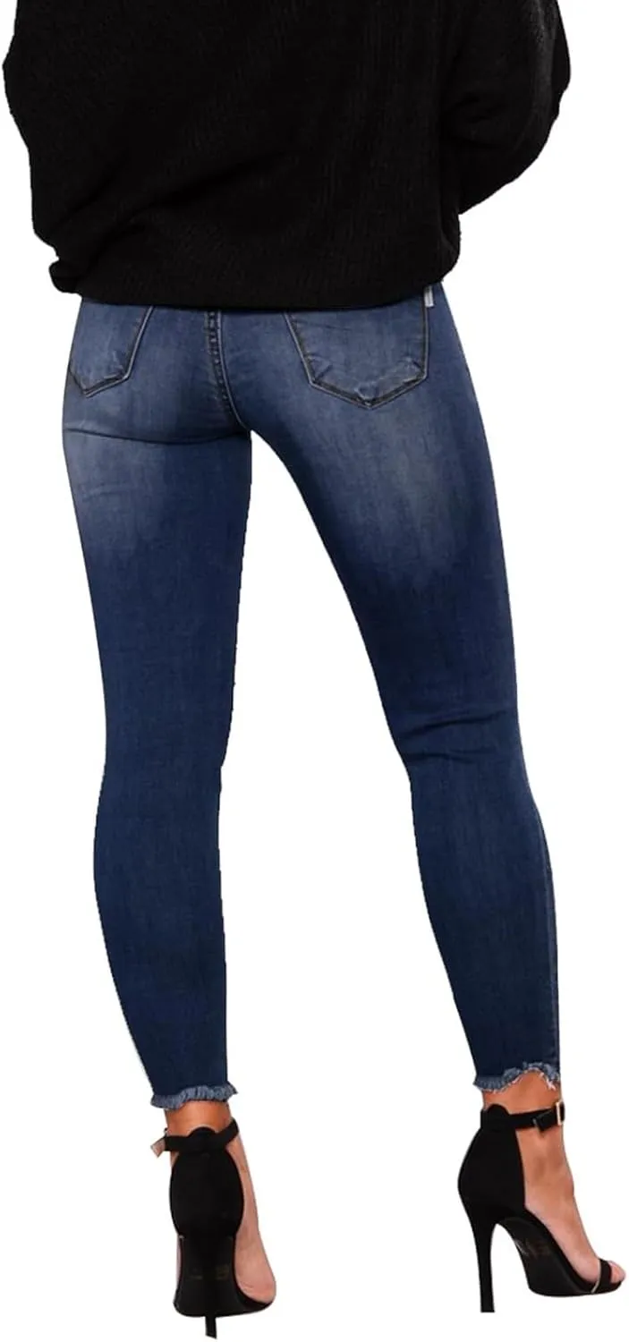Gumipy Womens Skinny Jeans High Waisted Stretchy Ripped Jeans Trendy Tummy Control Jeggings Butt Lifting Distressed Jeans