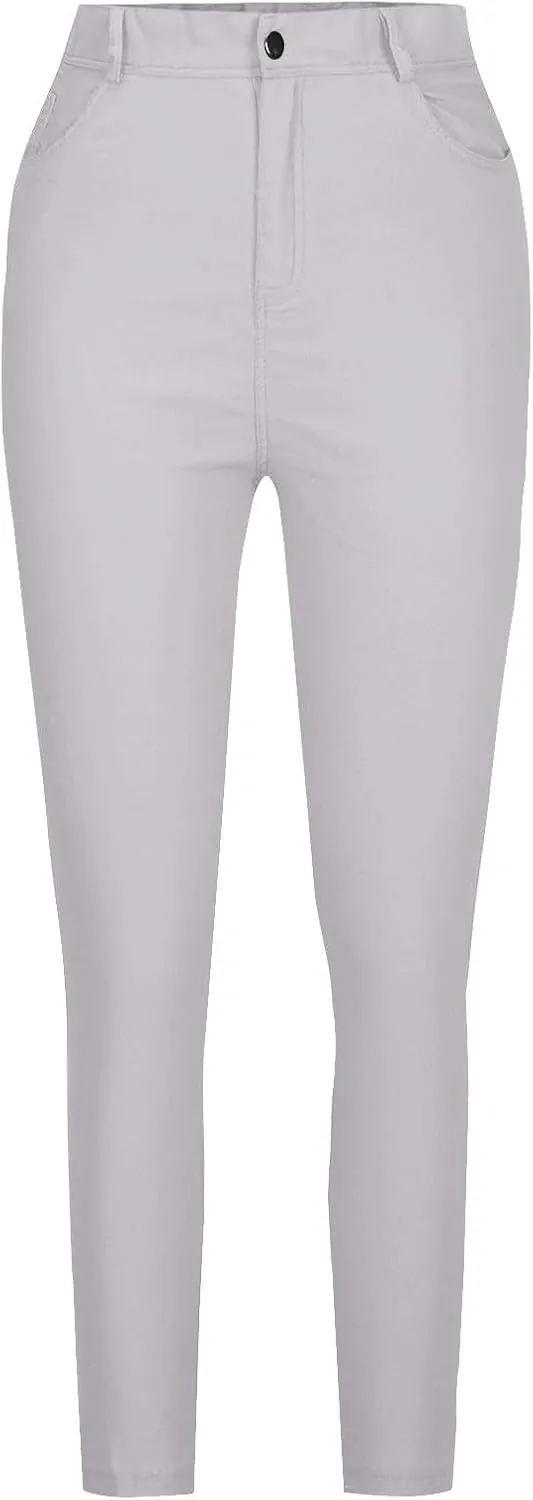 High Waisted Stretchy Skinny Jeans Women Classic Slim Fit Leggings Breathable Butt Lifting Denim Pants with Pockets
