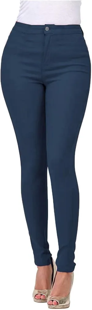 High Waisted Stretchy Skinny Jeans Women Classic Slim Fit Leggings Breathable Butt Lifting Denim Pants with Pockets