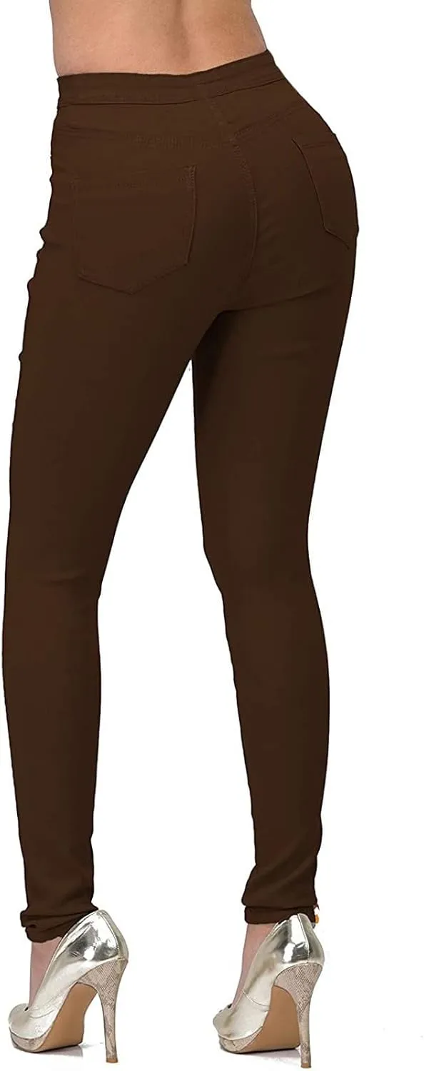 High Waisted Stretchy Skinny Jeans Women Classic Slim Fit Leggings Breathable Butt Lifting Denim Pants with Pockets