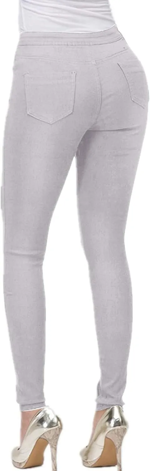 High Waisted Stretchy Skinny Jeans Women Classic Slim Fit Leggings Breathable Butt Lifting Denim Pants with Pockets