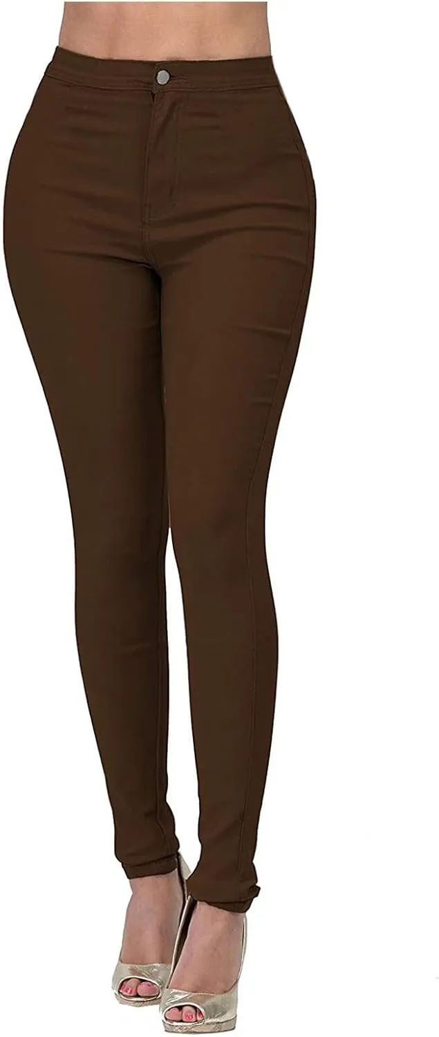 High Waisted Stretchy Skinny Jeans Women Classic Slim Fit Leggings Breathable Butt Lifting Denim Pants with Pockets