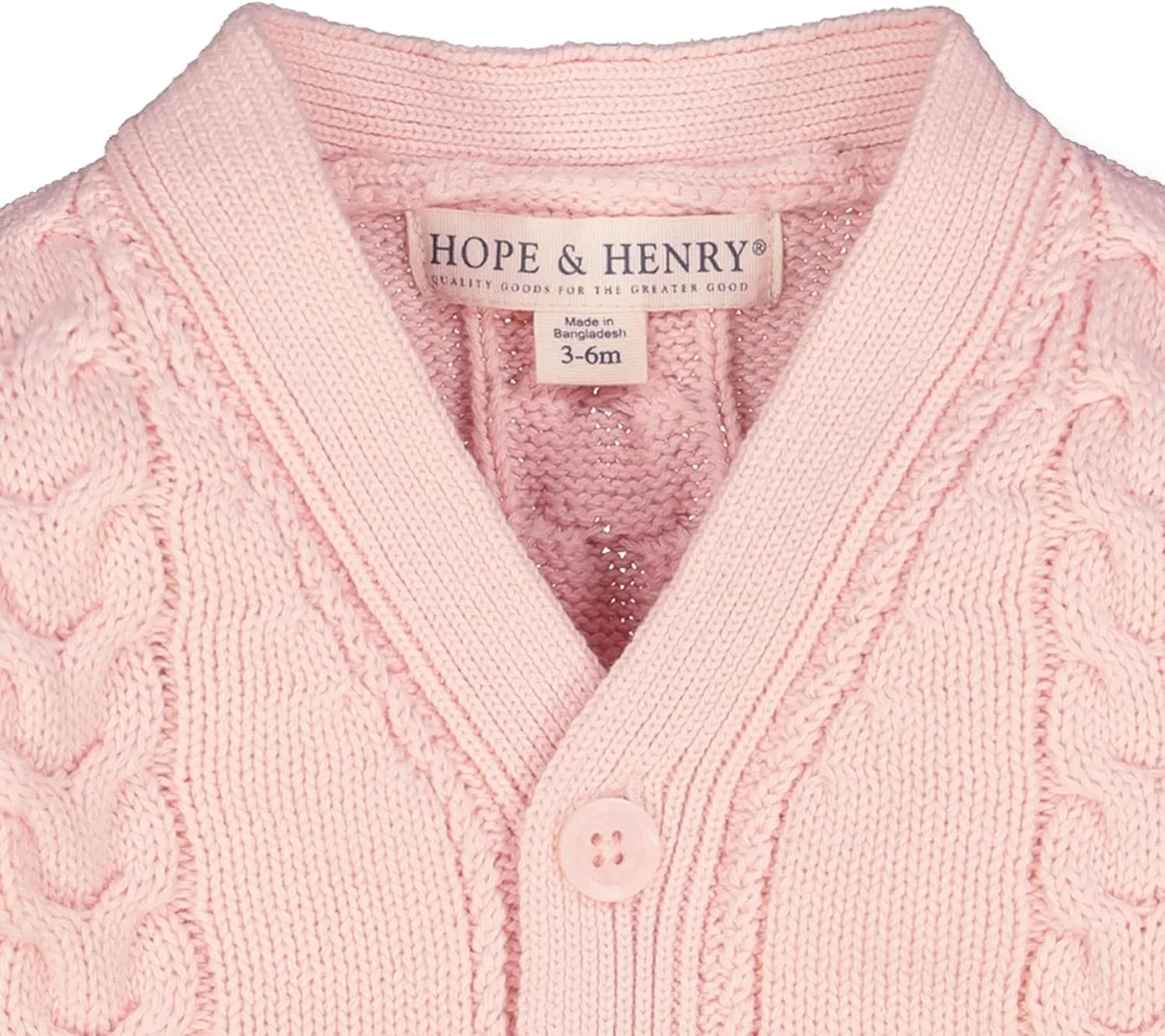 Hope & Henry Layette Cable Cardigan