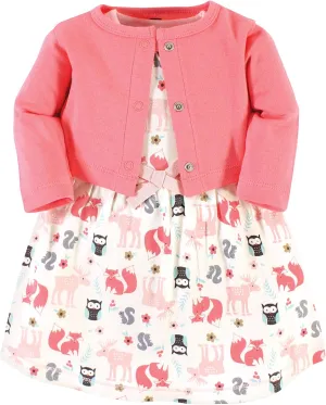 Hudson Baby Baby Girls' Cotton Dress and Cardigan Set