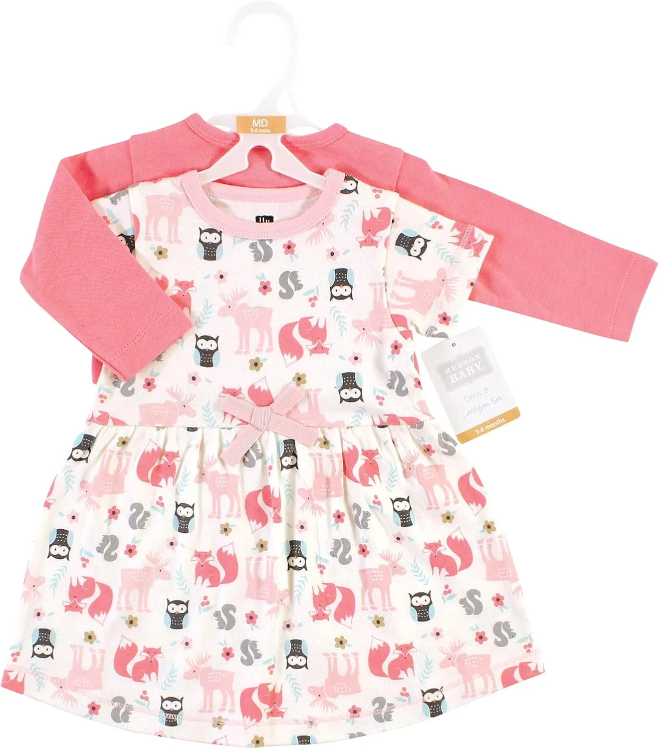 Hudson Baby Baby Girls' Cotton Dress and Cardigan Set
