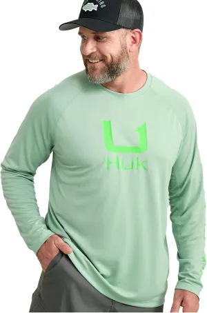 HUK Men's Icon Crew, Long-Sleeve Performance Fishing Shirt