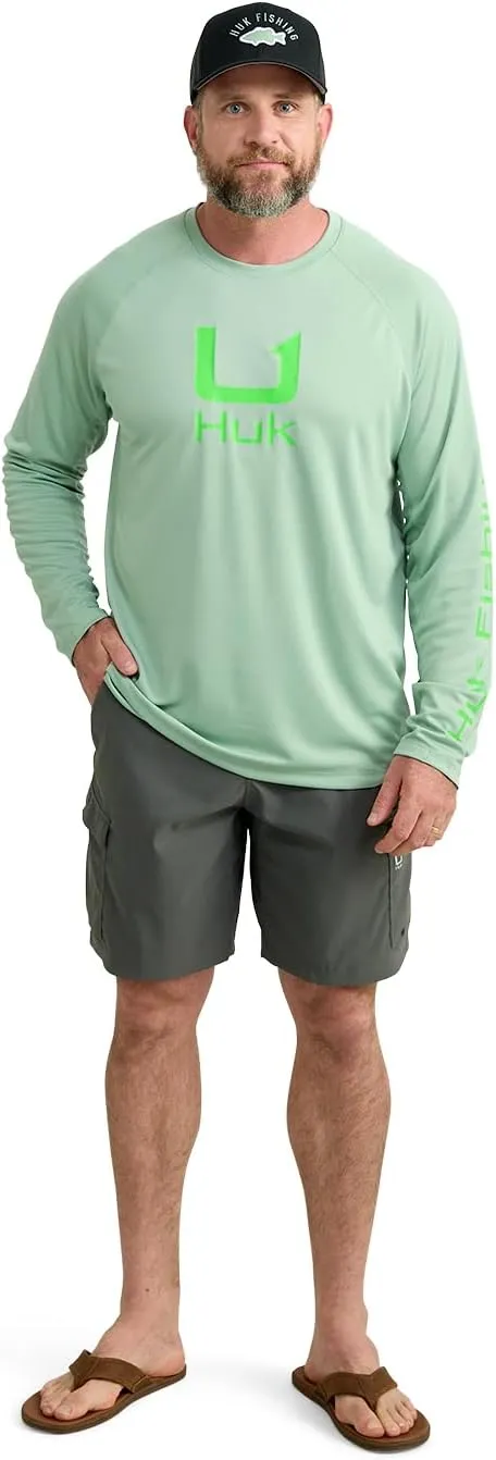 HUK Men's Icon Crew, Long-Sleeve Performance Fishing Shirt