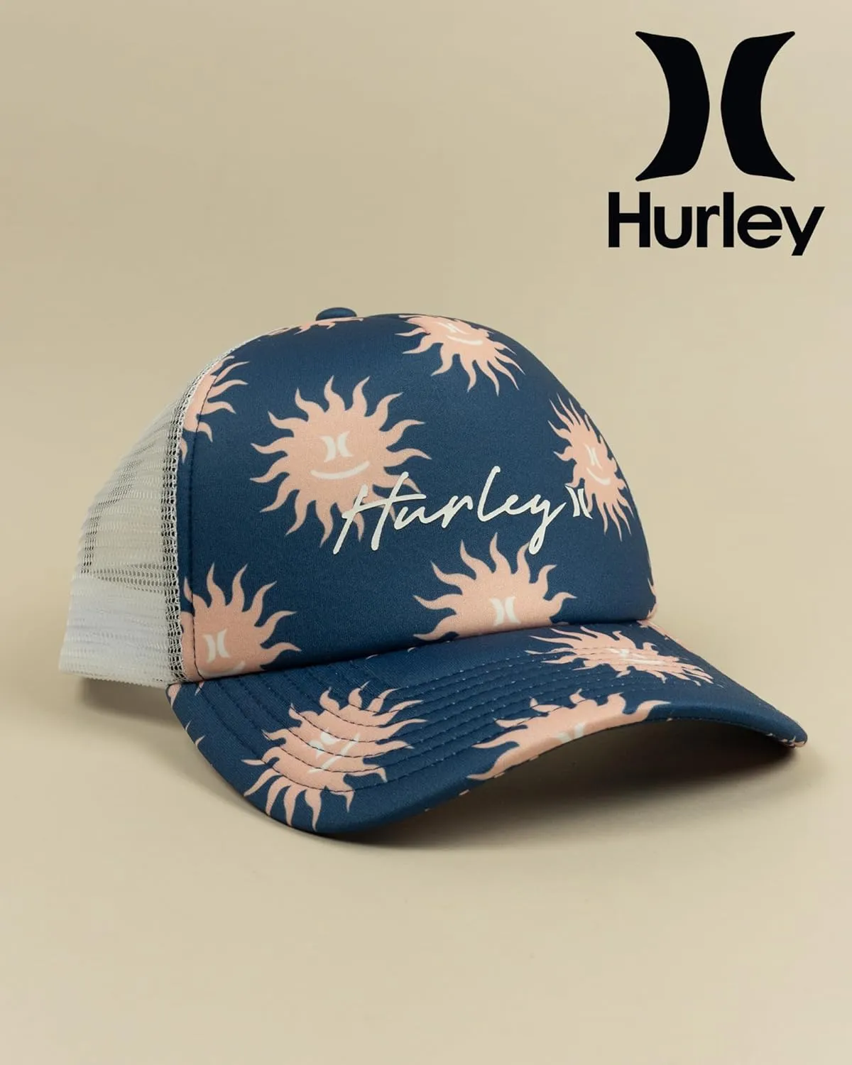 Hurley Womens Trucker Hat - Curved Brim Lightweight Mesh Adjustable Snapback Summer Baseball Cap for Women
