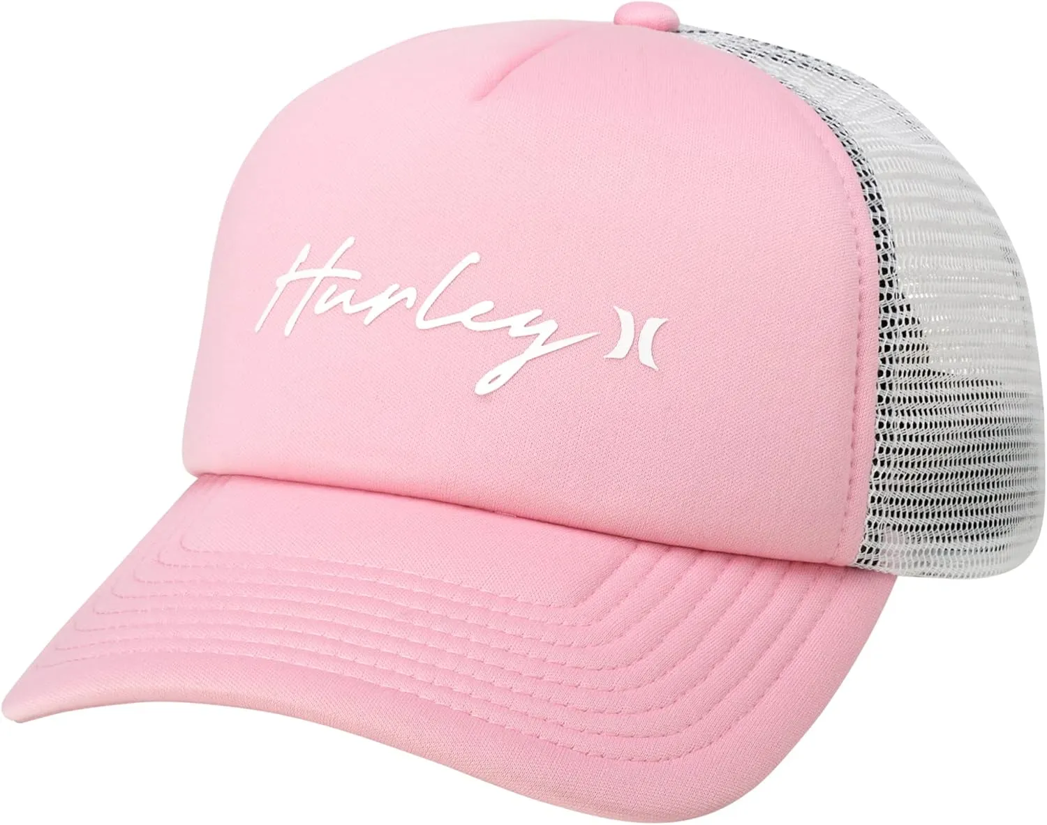 Hurley Womens Trucker Hat - Curved Brim Lightweight Mesh Adjustable Snapback Summer Baseball Cap for Women