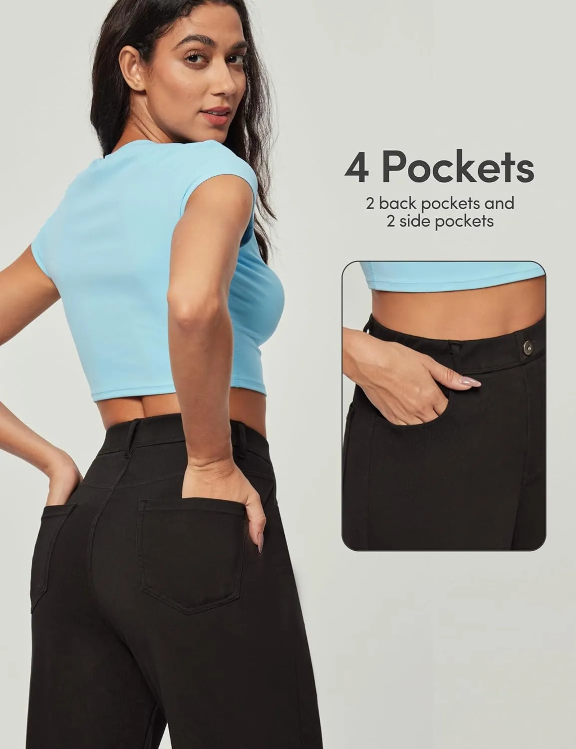 IUGA Wide Leg Jeans Woman Stretchy Pull On Baggy Jeans High Waisted Trendy Womens Jeans Straight Casual Denim Pants